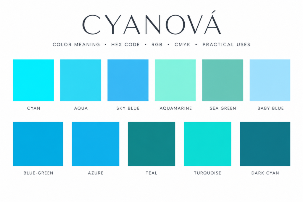 Understanding the Cyan Color Family