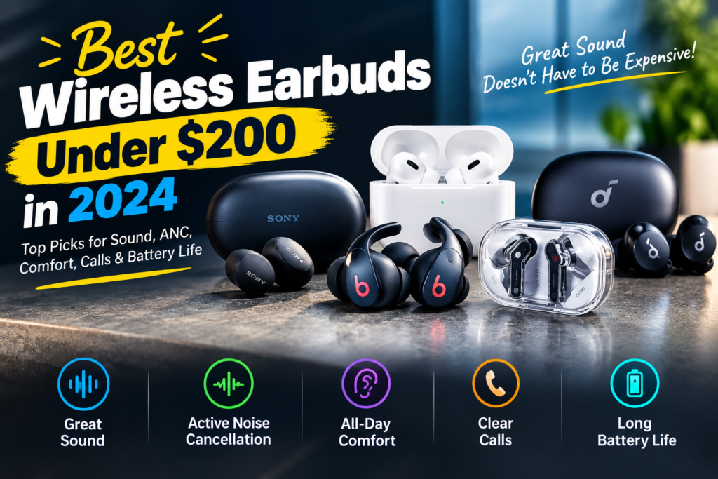 Best Wireless Earbuds Under $200 in 2024: Top Picks