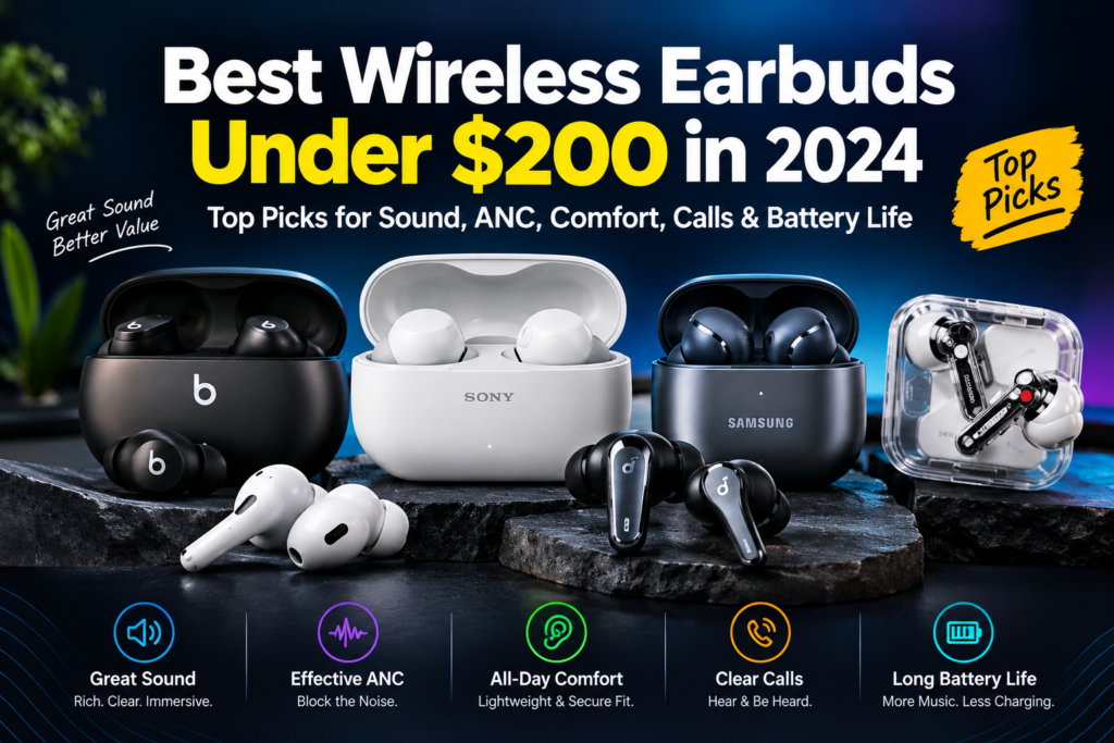 Best Wireless Earbuds Under $200 in 2024: Top Picks