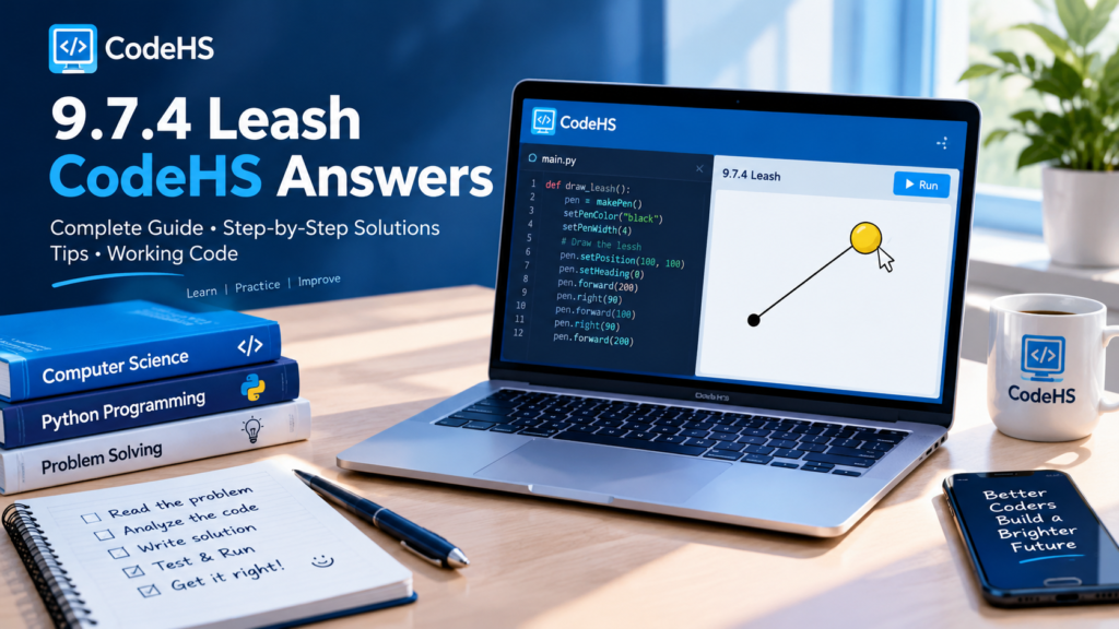 9.7.4 Leash CodeHS Answers: Complete Code and Explanation